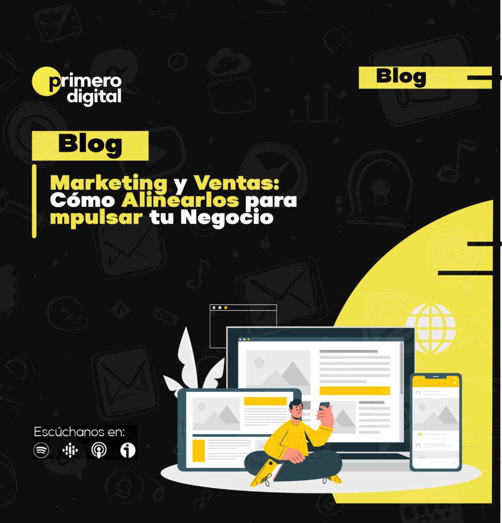 Equipos de marketing digital y ventas colaborando con un CRM para aumentar las conversiones.